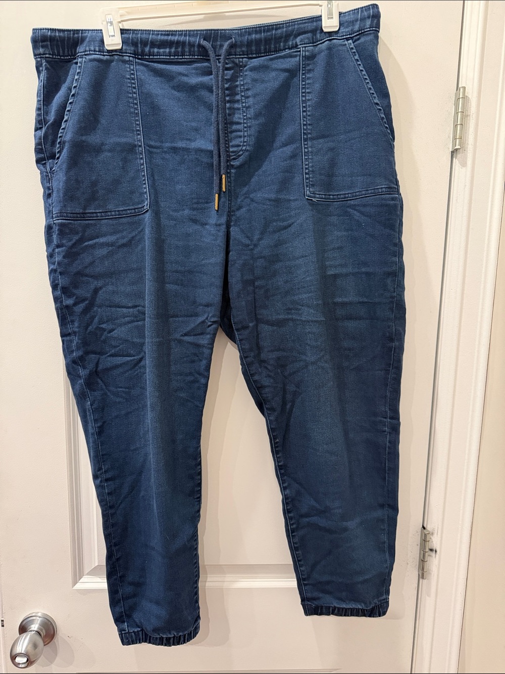 Dex Women's Navy Drawstring Cropped Jogger Jeans